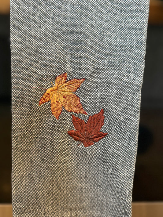 Fall Leaves Embroidered Dish Towel